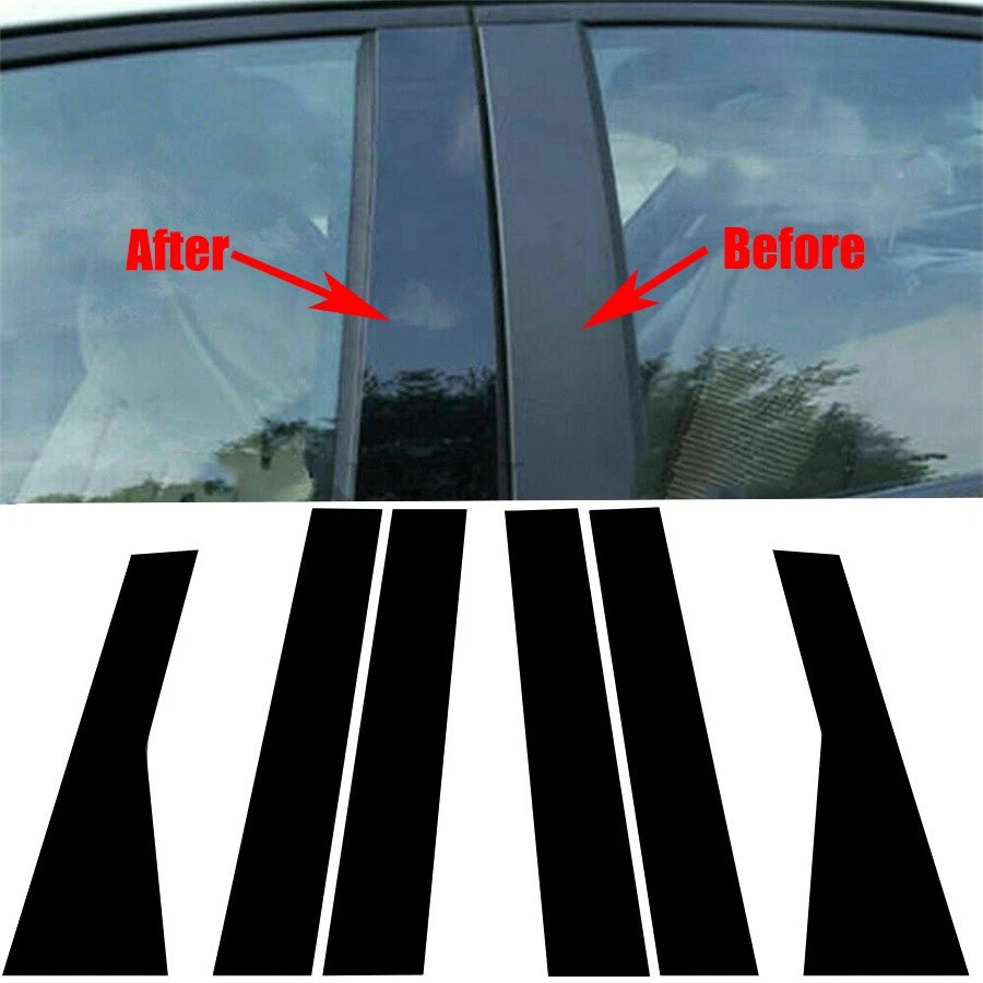 6 x Side Window Door Pillar Post Covers for Jeep Grand Cherokee (2011-2021)
