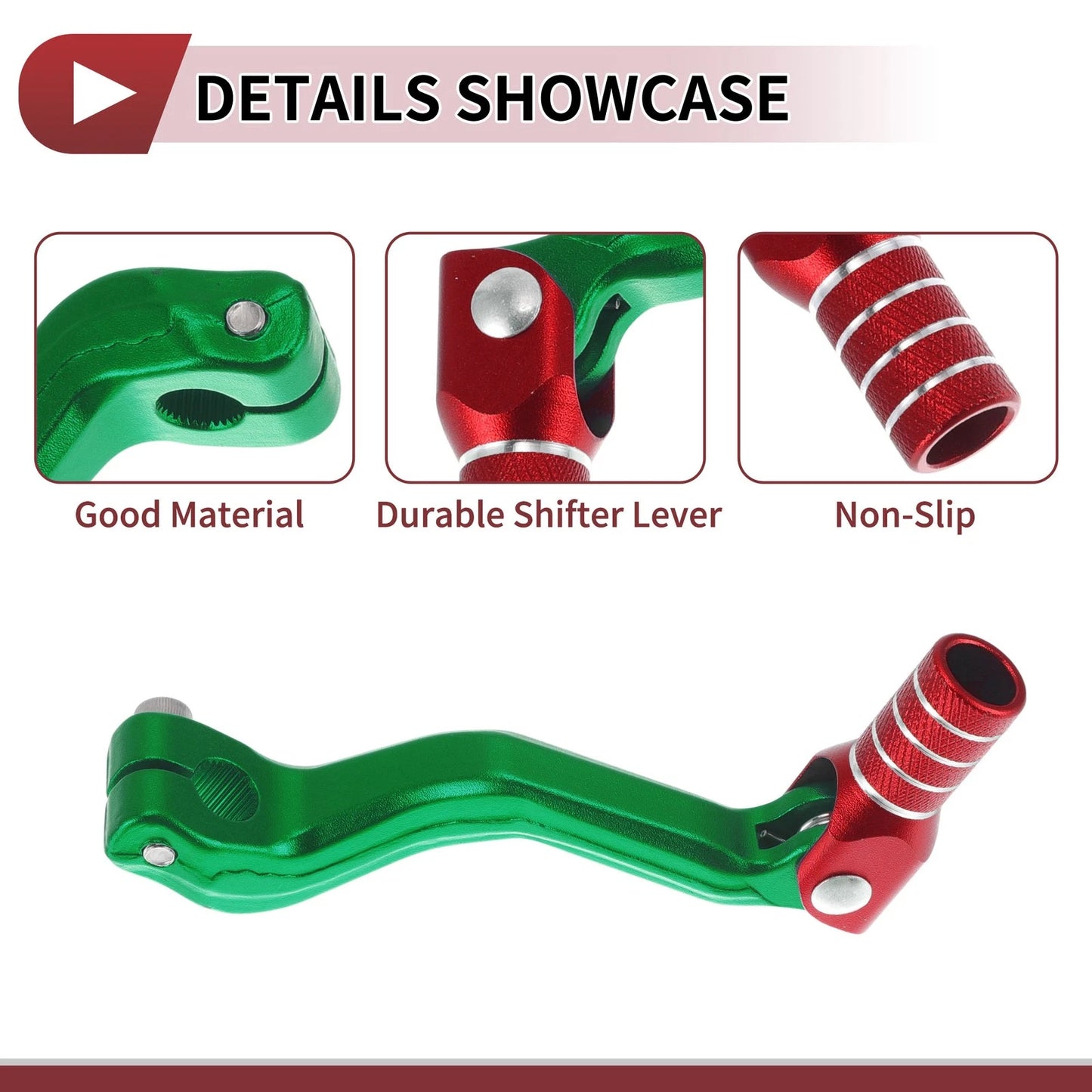 Folding Motorcycle Gear Shifter Lever 1 Pc for Kayo T2 Green Red Silver Tone