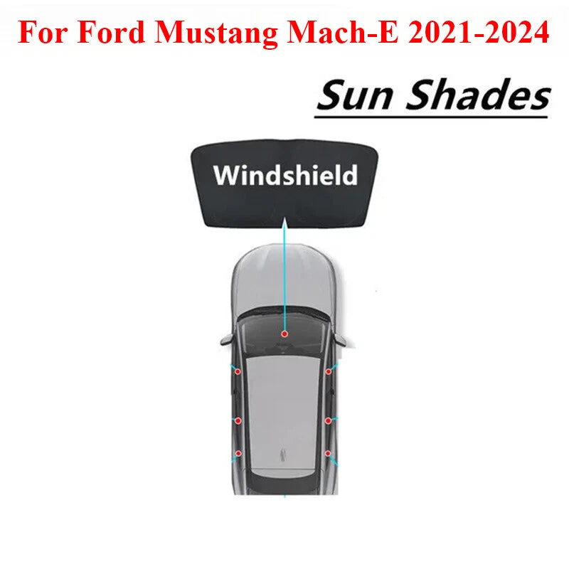 2 x Window Sun Visor Shade Privacy Sleep Shield for Mustang Mach-E (2021–2024)