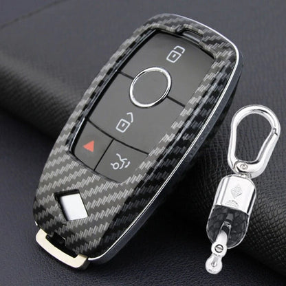 Carbon Fiber Style Key Cover for Mercedes Benz C E S EQC (2019-2023)