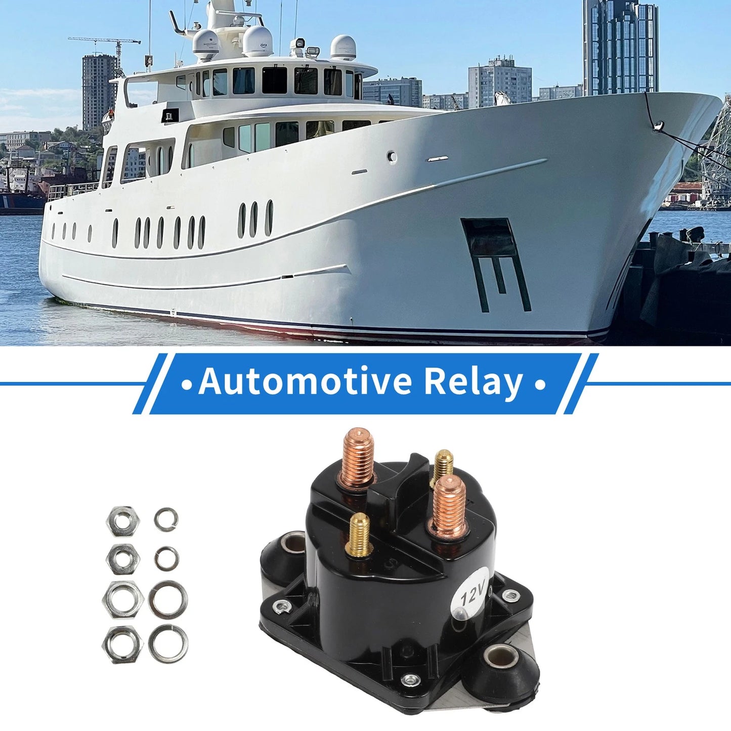 Outboard Starter Solenoid Relay 12V 4 Terminals for Force Marine
