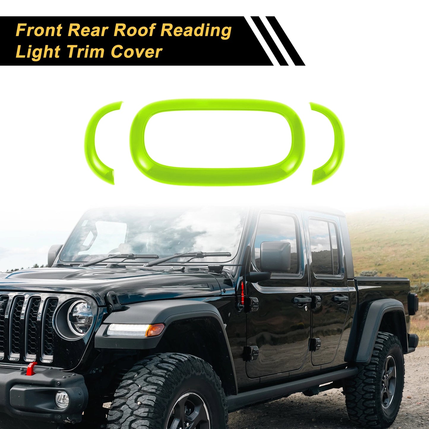 Red Front Rear Roof Reading Light Trim Covers for Jeep Wrangler JK (2011-2017)