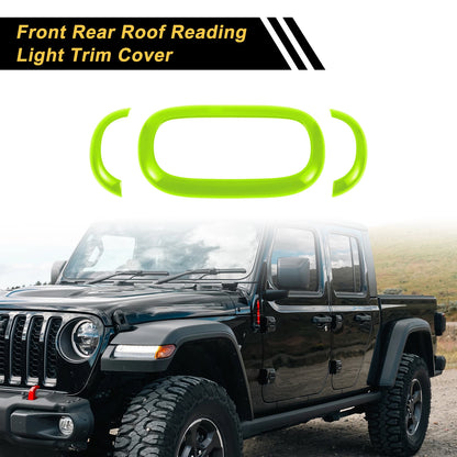 Red Front Rear Roof Reading Light Trim Covers for Jeep Wrangler JK (2011-2017)