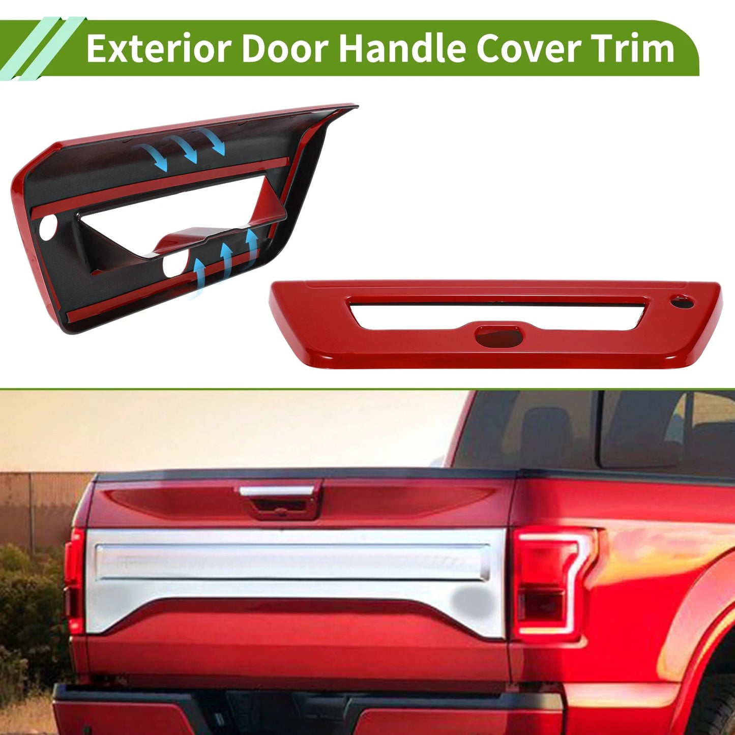 Exterior Trim Tailgate for Ford F150 Red ABS (2015-2020)