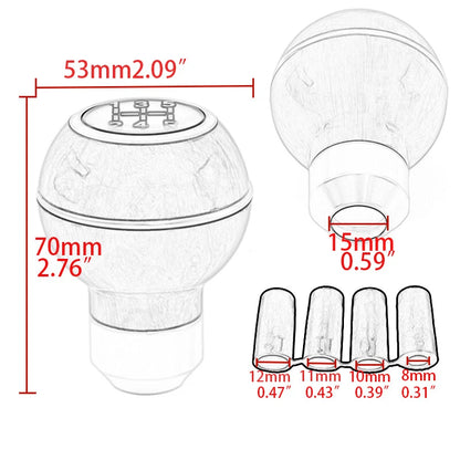 Carbon Fiber Black Round Ball Gear Shift Knob for Universal Cars