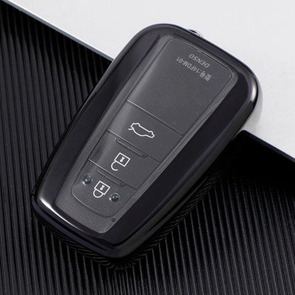 Black TPU Smart Key Fob Cover for Toyota Camry C-HR Highlander (2018-2023)