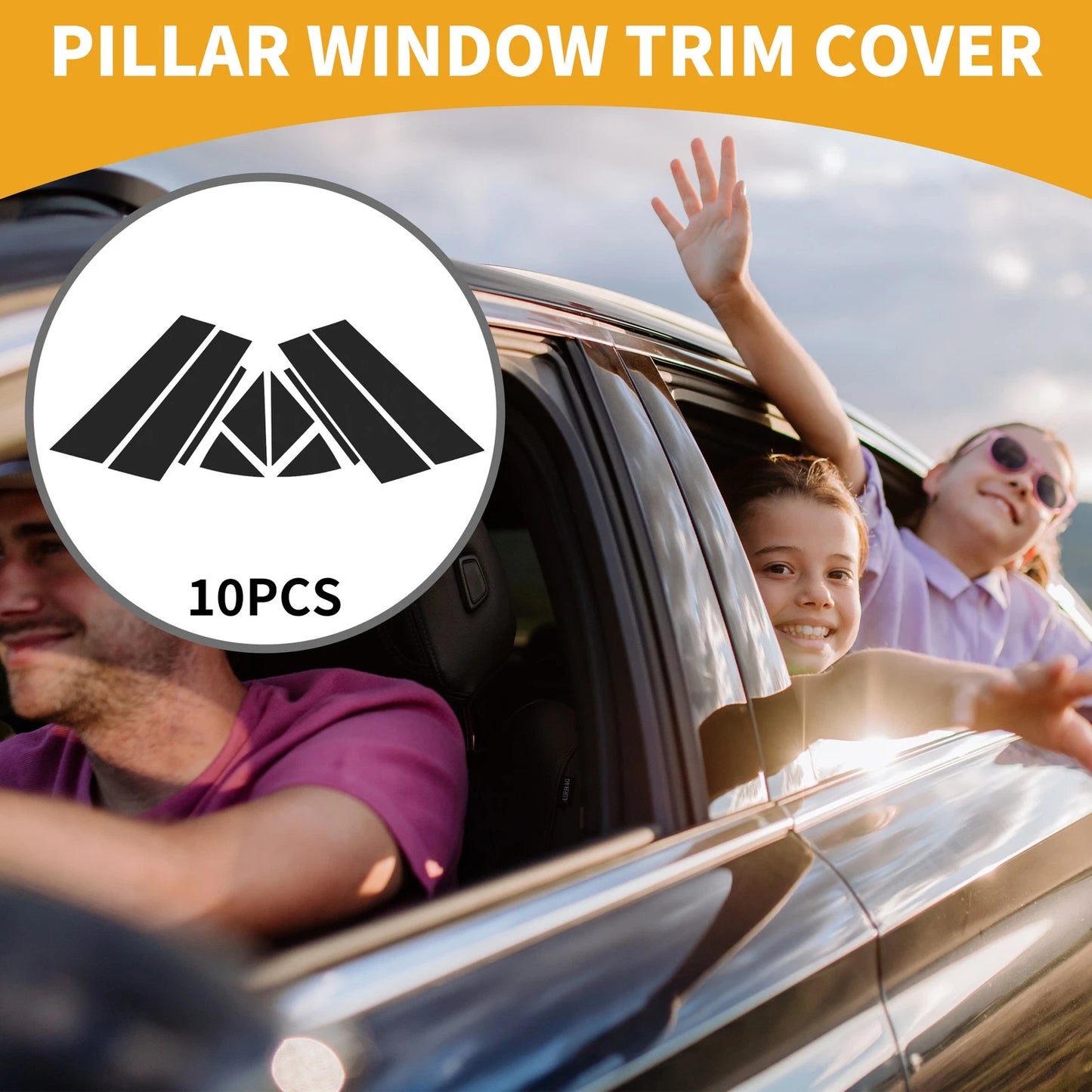 10 Pcs Black Door Pillar Window Trim for Mazda Axela (2013-2019)