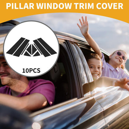10 Pcs Black Door Pillar Window Trim for Mazda Axela (2013-2019)