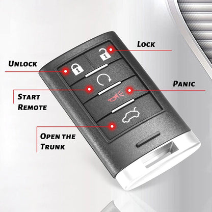 Keyless Entry Remote Key Fob 5 Button for Cadillac CTS (2008-2013)