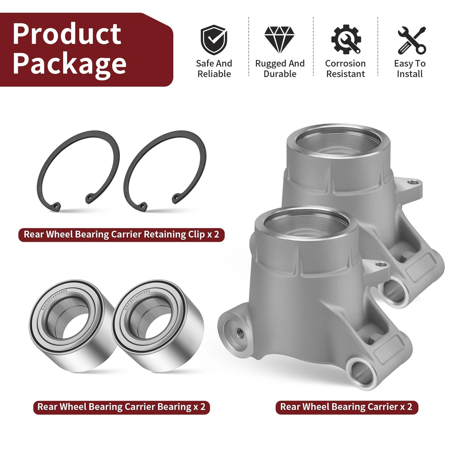 2 x Rear Wheel Bearing Carrier for Polaris Sportsman 450 HO (2016–2025)