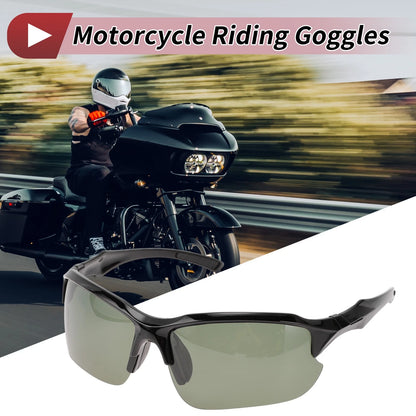 Motorcycle Riding Goggles Dark Green Lens Black Frame Tri-acetel Cellulose PC