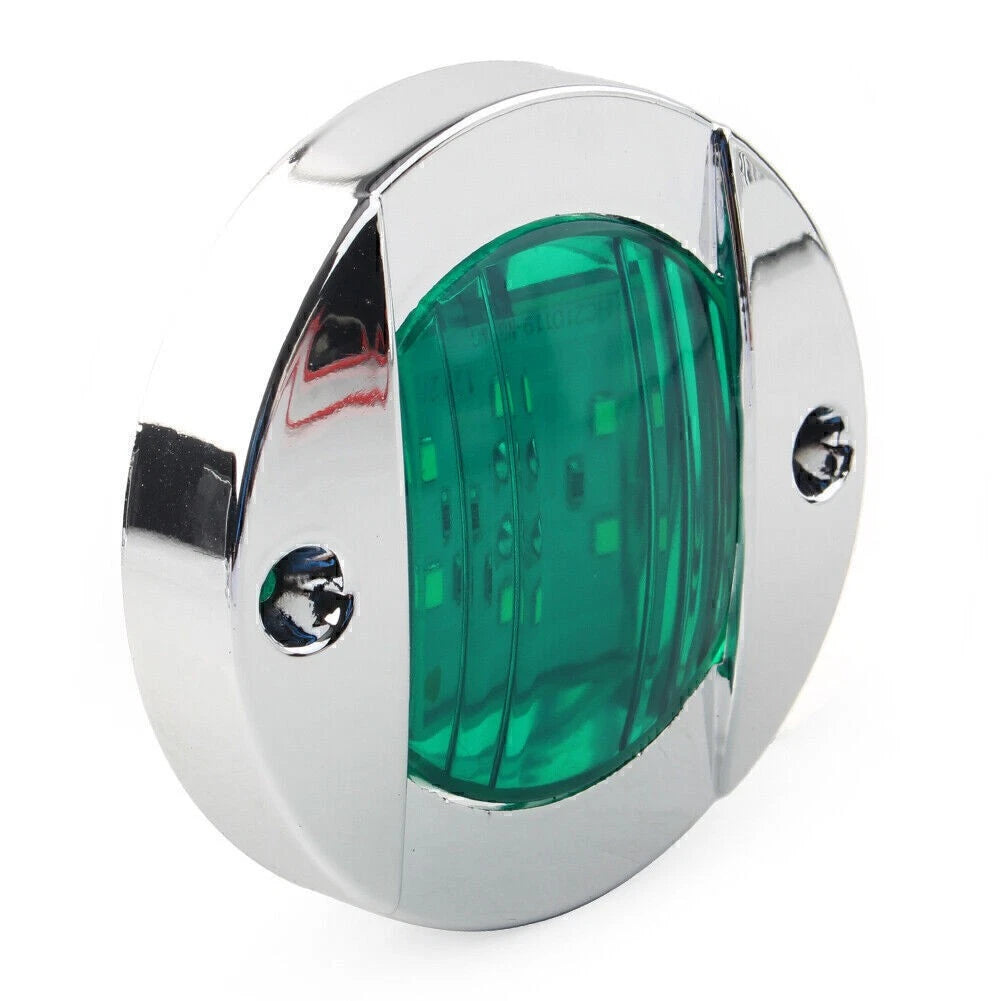 24V Green LED Side Marker Lights for Truck Trailer RV Boat