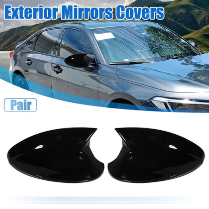 Black Rearview Side Mirror Cover Caps for BMW 330xi (2005-2006)