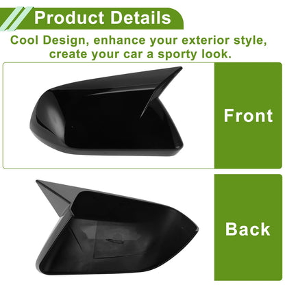 Gloss Black Mirror Cover Caps for Ford Mustang (2015-2023)