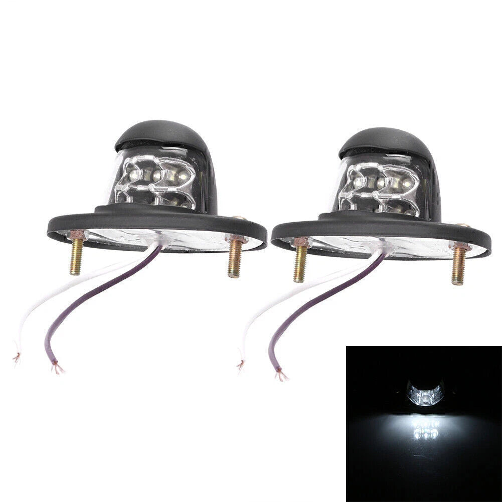 Universal 12V 6 LED White License Plate Lights for Car Truck SUV