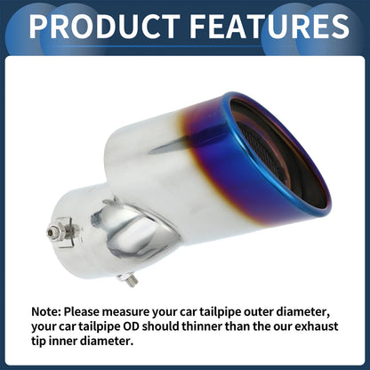 Slant Exhaust Tip 2.3" Inlet for Honda Civic (2016-2019)