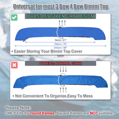 Storage Boot Cover 91–96in for Boat Bimini Top Pacific Blue