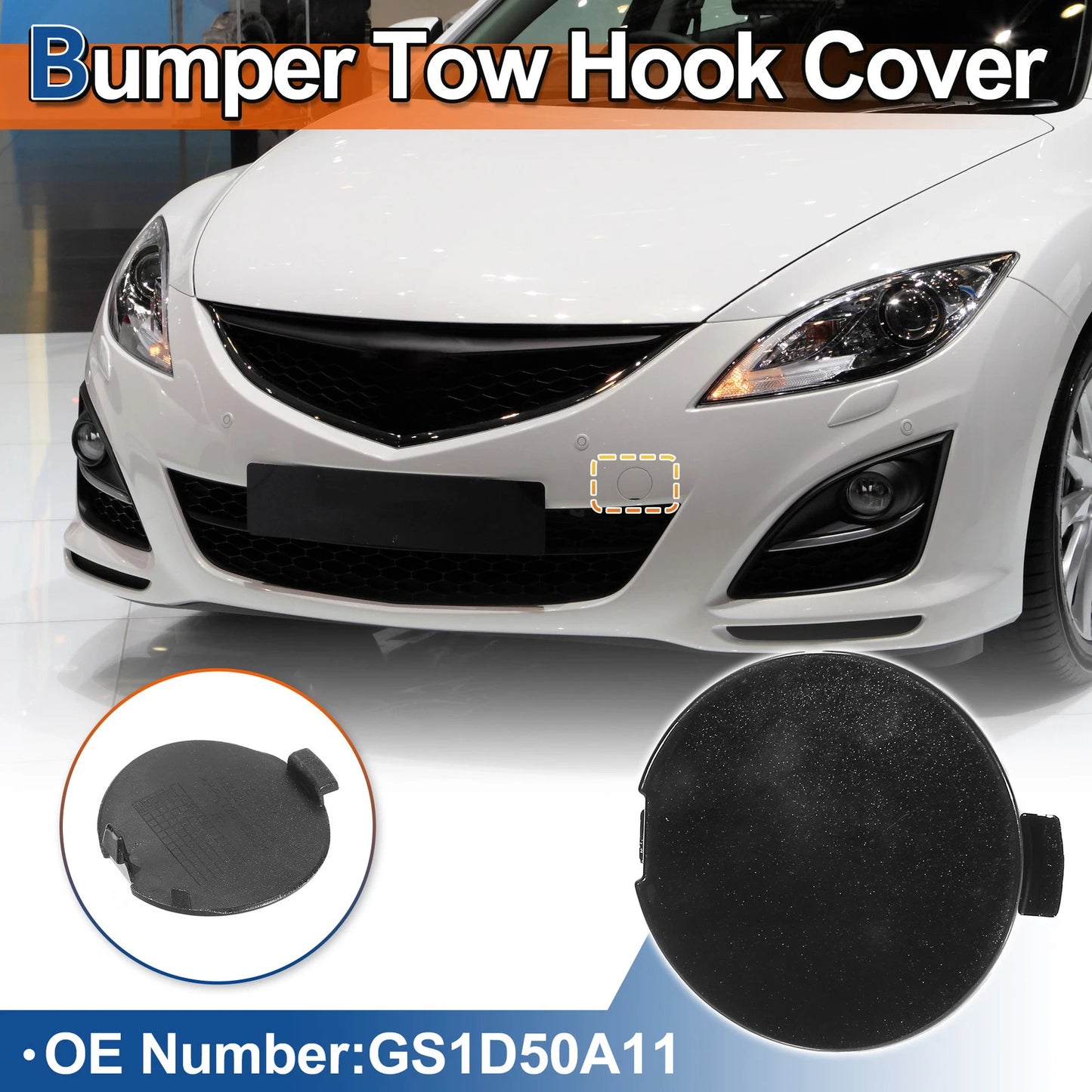 Front Right Tow Hook Cover for Mazda 6 (2008-2012) - Black