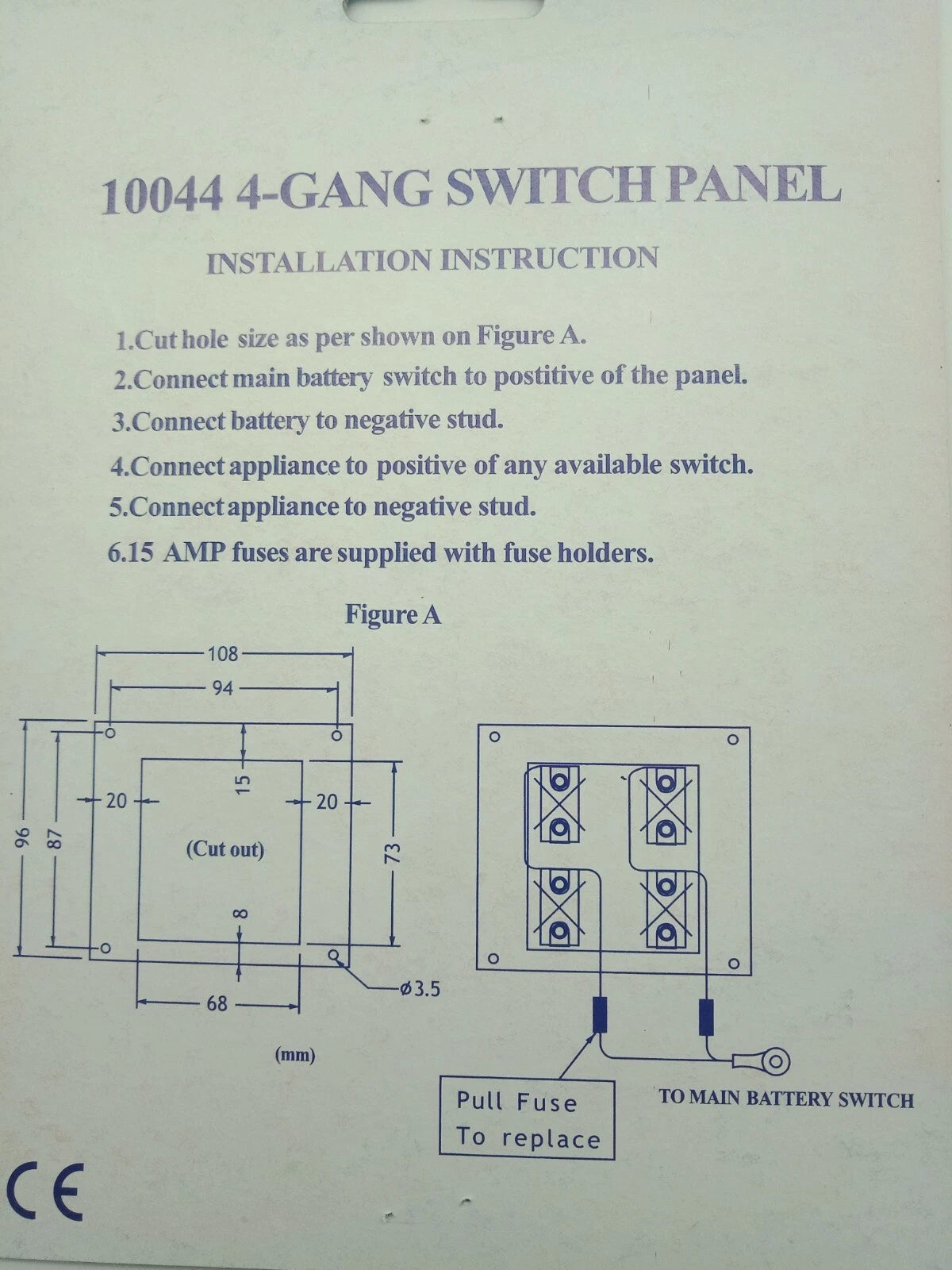 Switch Panel 4 Gang 12V/24V White Waterproof for Marine Applications