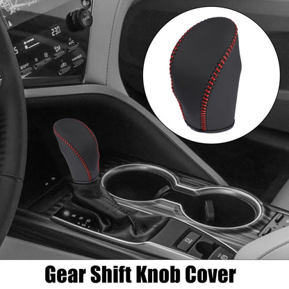 Black Faux Leather Gear Shift Knob Cover for Nissan Rogue Sport (2017-2023)