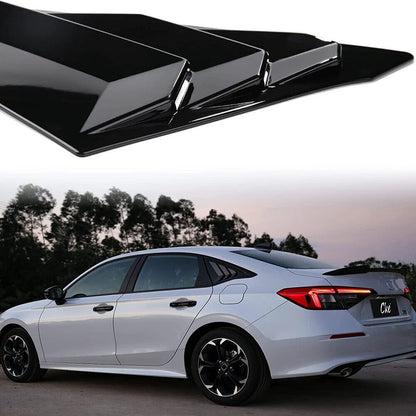 2 x Side Window Louver Vent Covers for 2022 Honda Civic Sedan Glossy Black