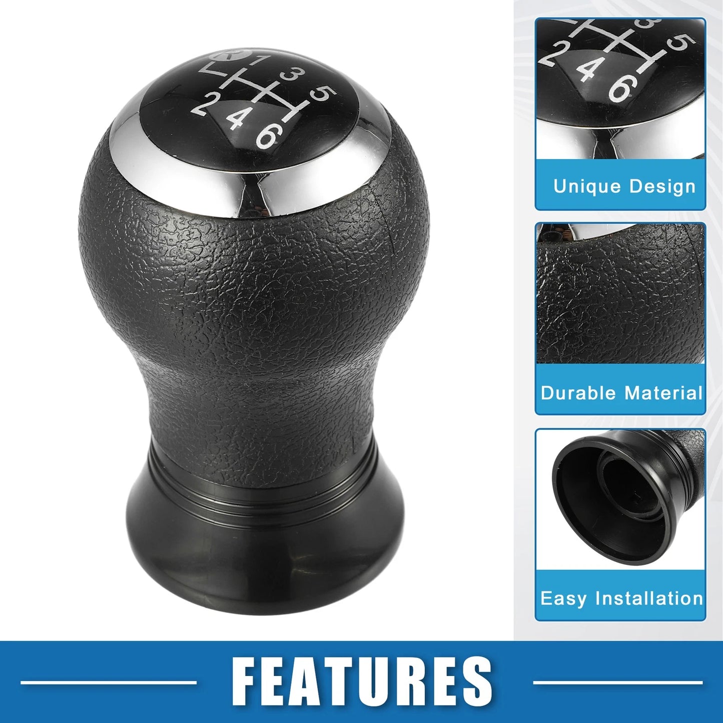 6 Speed Manual Shift Knob for Toyota Yaris (2005-2010) Black Plastic