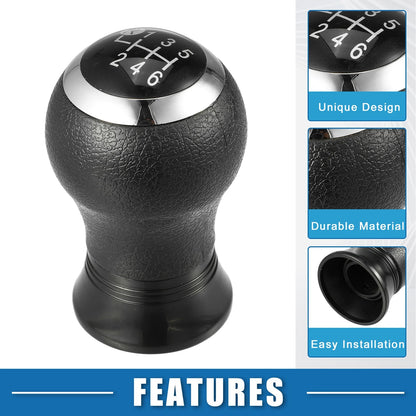 6 Speed Manual Shift Knob for Toyota Yaris (2005-2010) Black Plastic