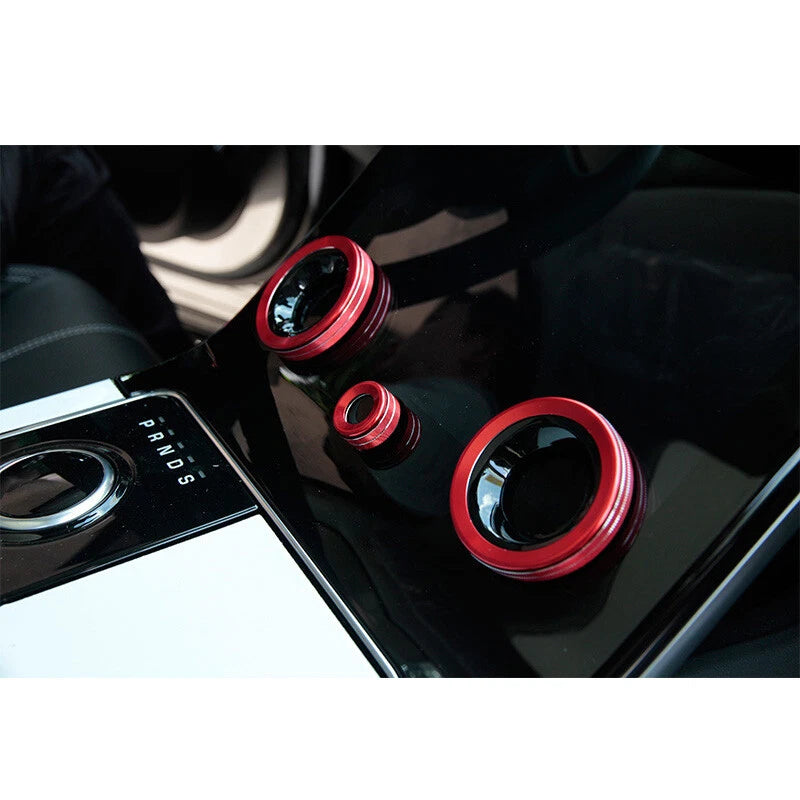 Silver Volume Air Condition Buttons Cover Ring Trim For Velar Range Rover Sport