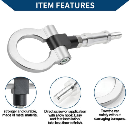 Tow Hook for Honda S2000 20.4cm Metal Towing Hook Ring (2000-2009)