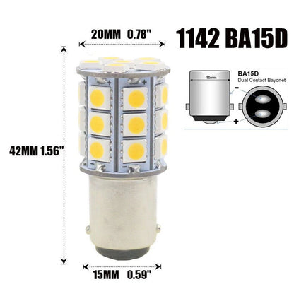 2 x 27SMD BA15D LED Light Bulbs for Marine Boat - Blue (1004, 1076, 1142)