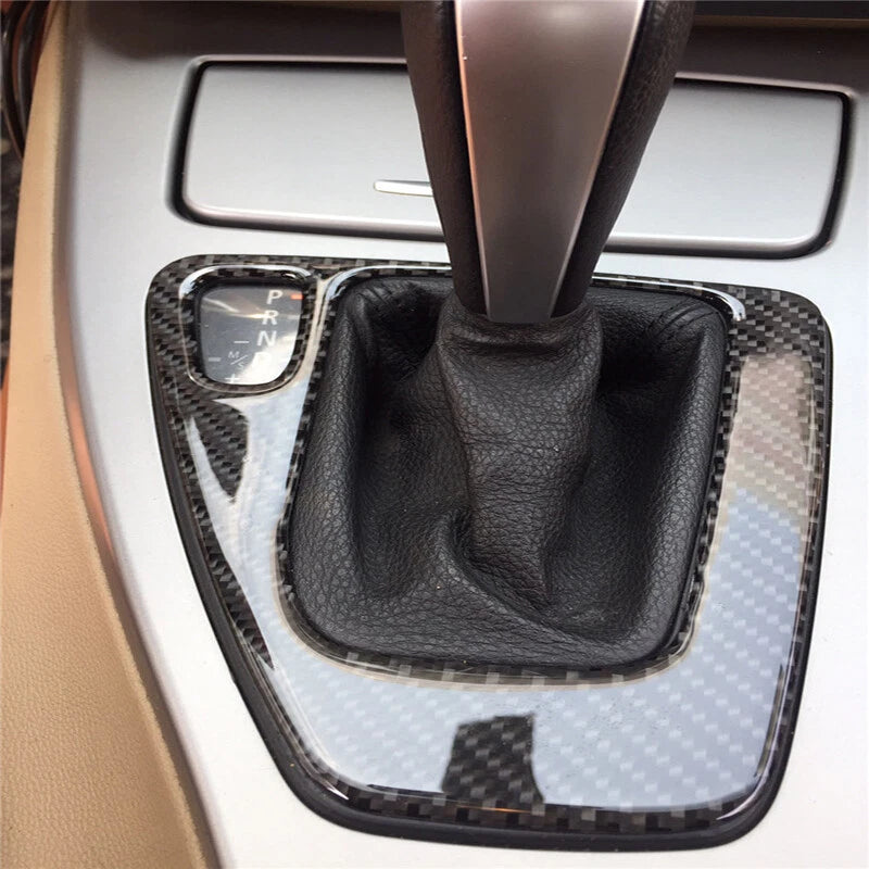 Cover Trim Control Gear Shift Panel for BMW 3 Series E90 Carbon Fiber Sticker