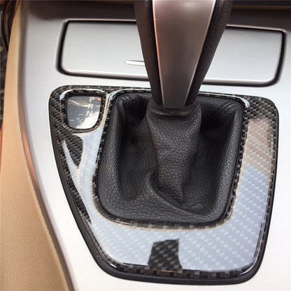 Cover Trim Control Gear Shift Panel for BMW 3 Series E90 Carbon Fiber Sticker