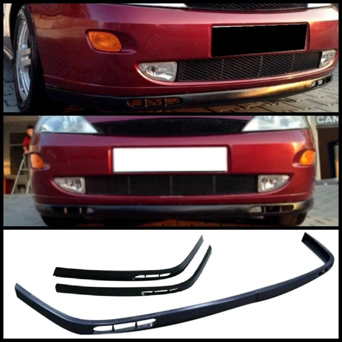 2 Piece Euro Front Bumper Splitter for Ford Focus Mk1 (1998-2005)