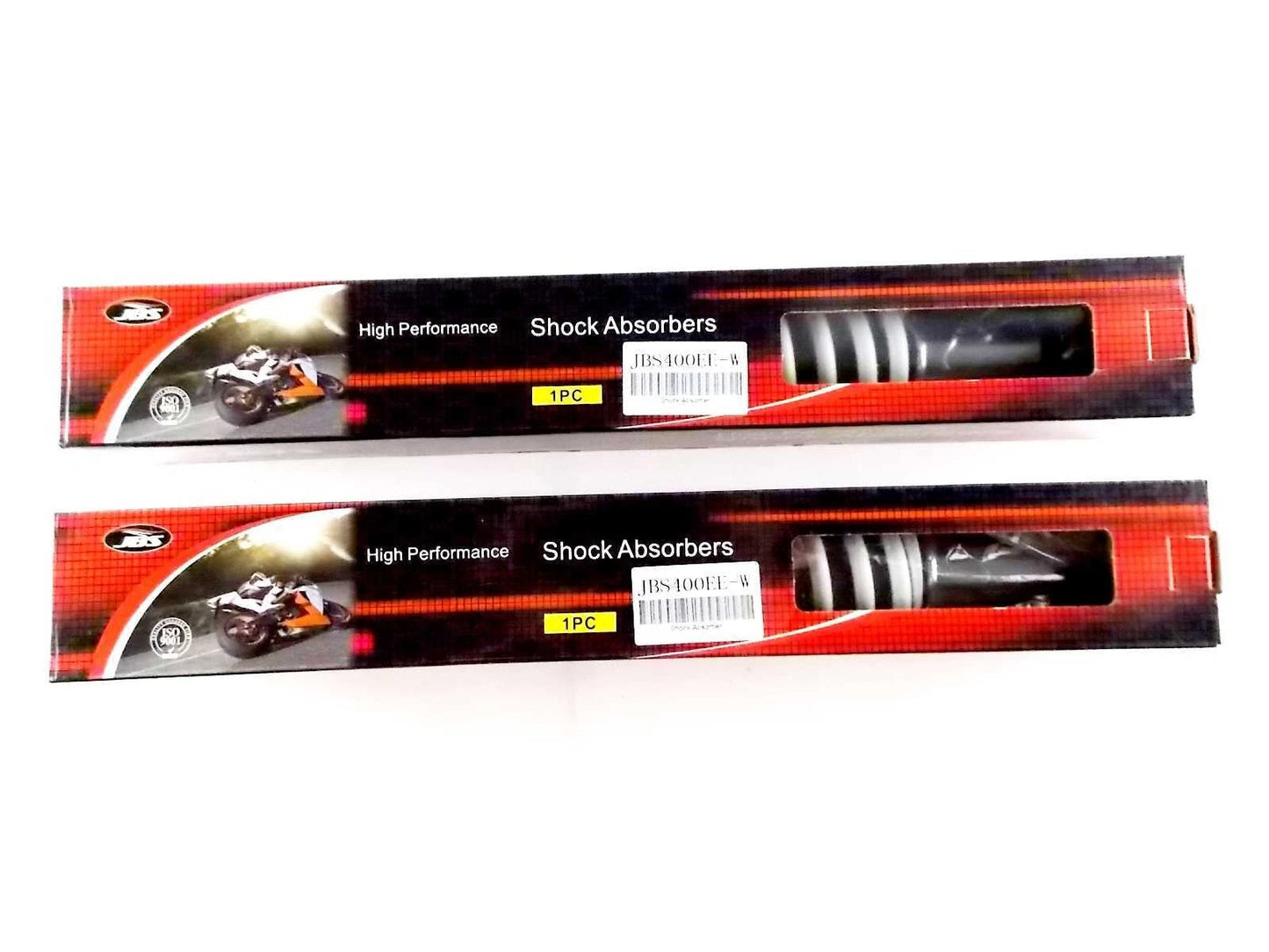 400mm White/Chrome JBS Rear Shock Absorbers for Kawasaki KX250
