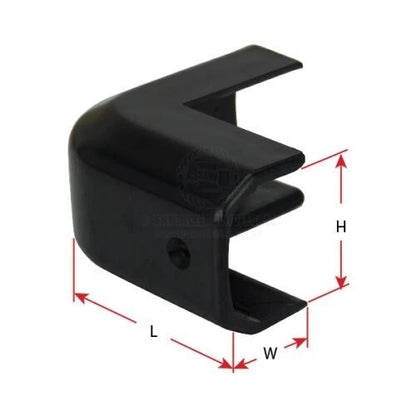 Gunwale Corner Cap Plastic Black 42mm x 32mm Angled for Various Models