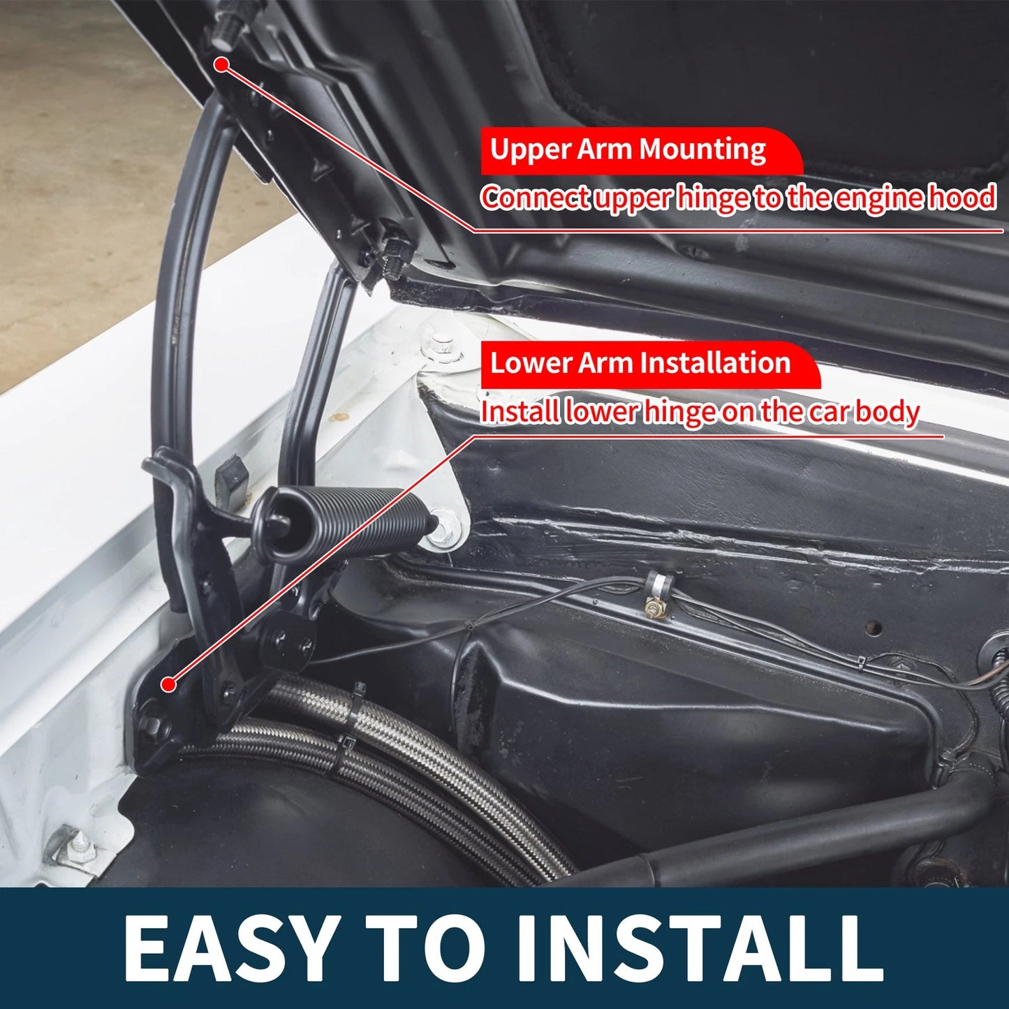 Hood Hinges 1 Pair for Nissan Versa (2012-2019)