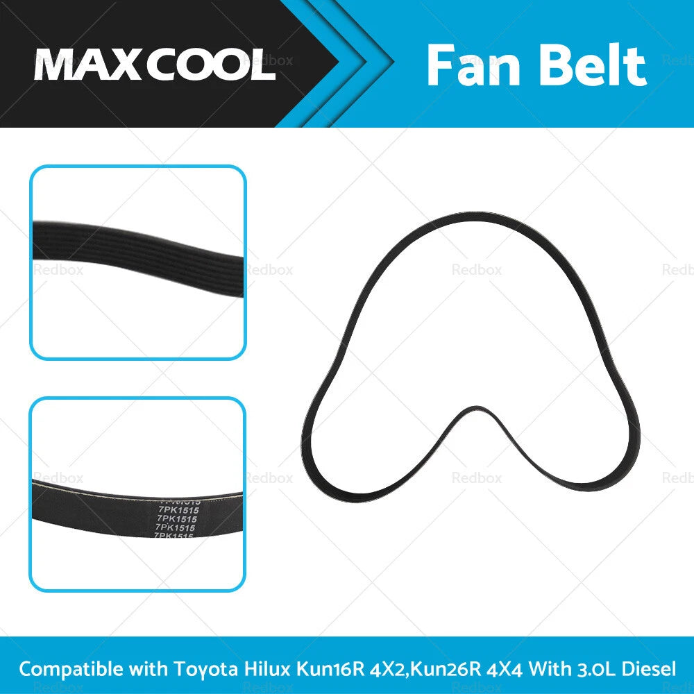 Drive Belt 7PK1515 for Toyota Hilux KUN16R KUN26R 3.0L Diesel (2005-2015)