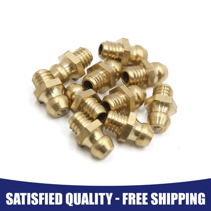 10 x M6 x 1 Brass Thread Straight Grease Nipple Fitting for Car Motorcycle