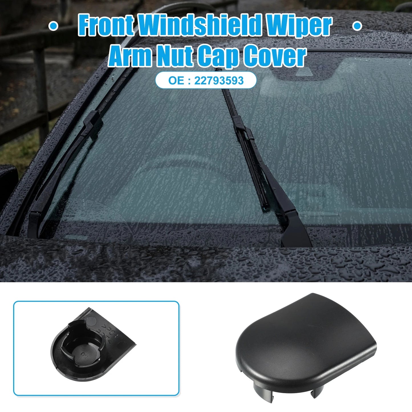 2pcs Front Windshield Wiper Arm Nut Cap for GMC Sierra 1500 (2019 - 2023)