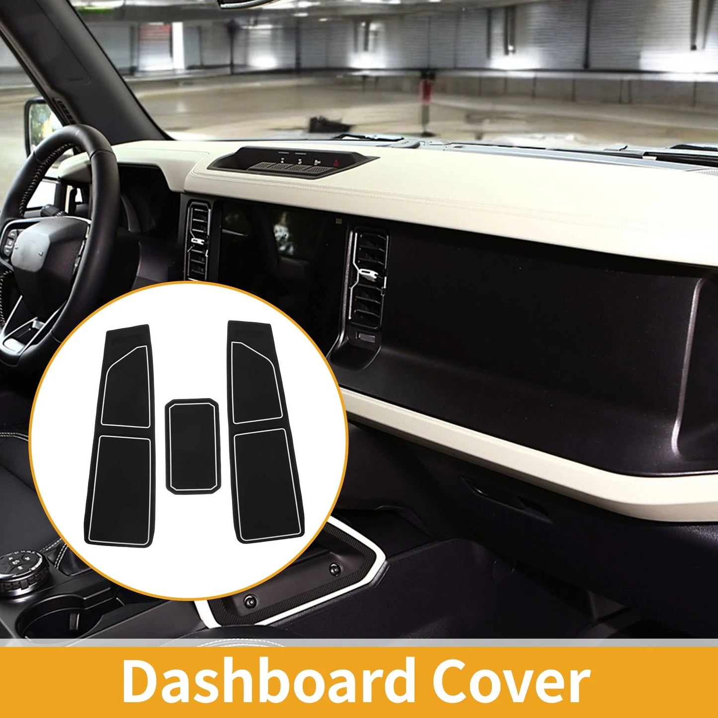 Dashboard Cover for Ford Bronco Accessories Black Gray (2021-2024)