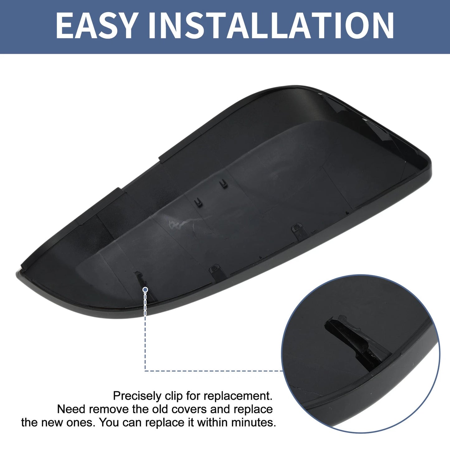 Passenger Side Mirror Cover Cap Gloss Black for Toyota 4Runner (2003-2023)