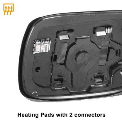 Left Side Heated White Mirror Glass for Honda Accord (2011-2013)