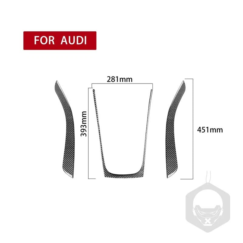4pcs Carbon Fiber Center Console Gear Shift Cover Trim Fit For Audi A5 2009-2016