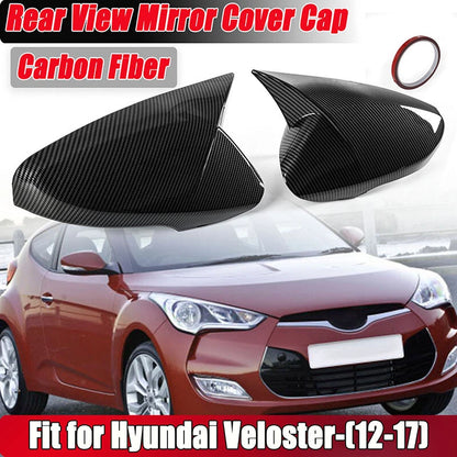 Carbon Fiber Rear View Mirror Cover Trim 2 x for Hyundai Veloster (2012-2017)
