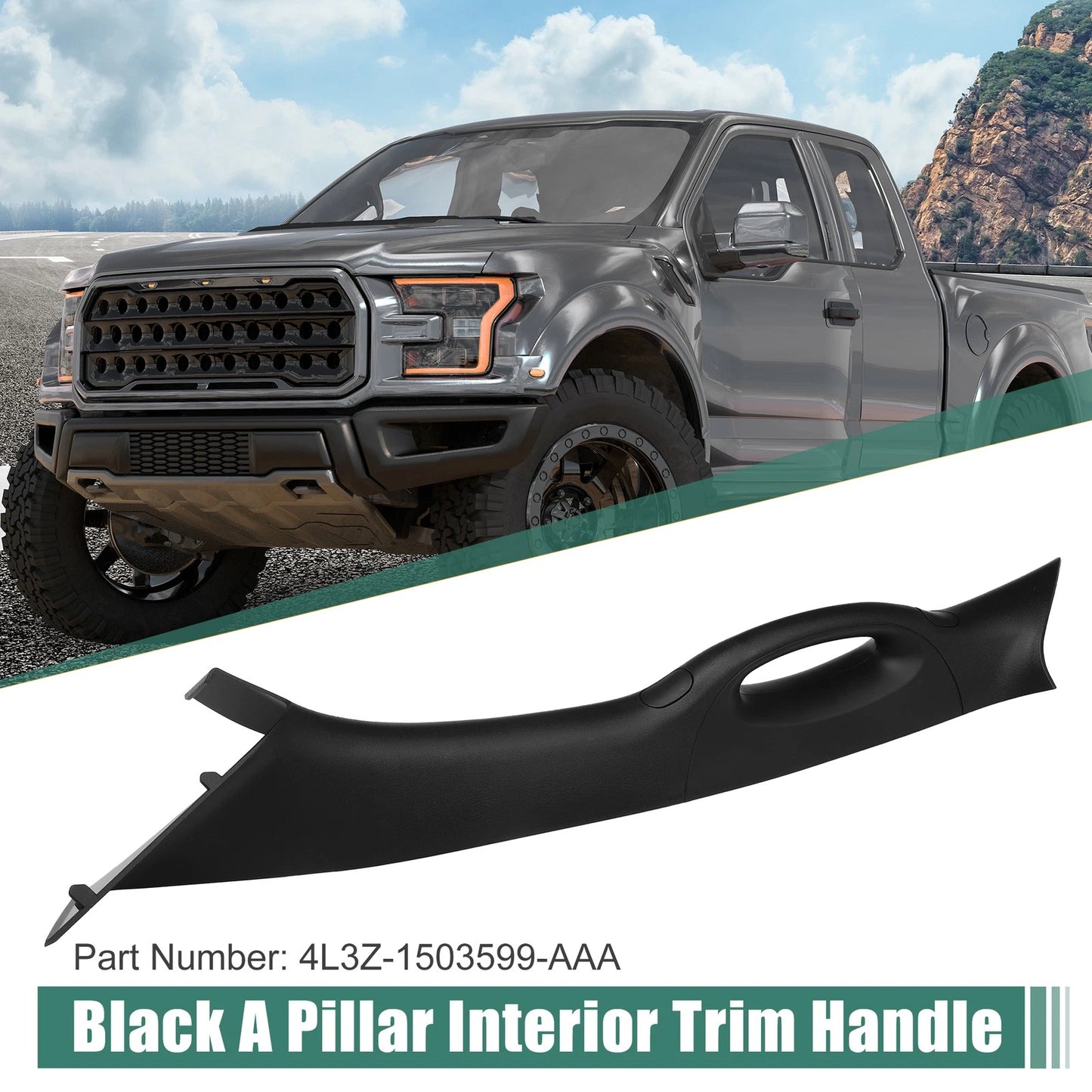 Left Driver Side Interior Trim Handle for Ford F150 (2006-2008) Black