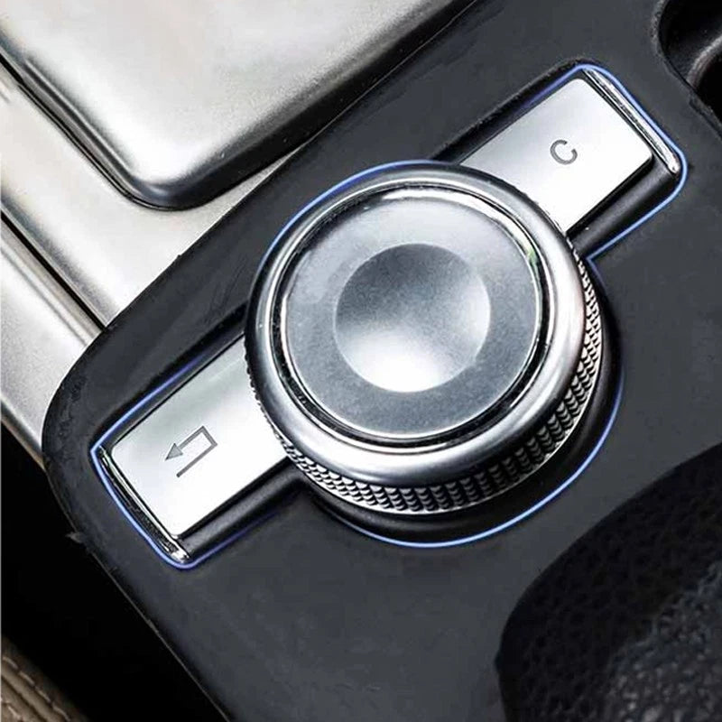 2 x Multimedia Button Cover Silver for Mercedes Benz C E GLK GLS (2010-2020)