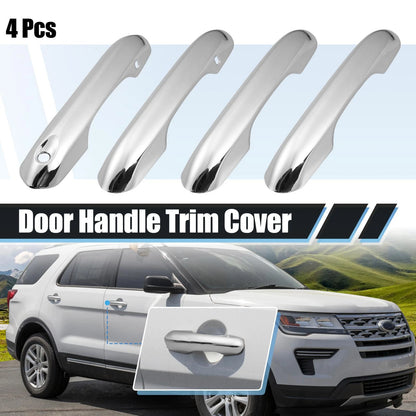 4 x Exterior Door Handle Cover Trim for Ford Explorer (2020-2022) Silver Tone