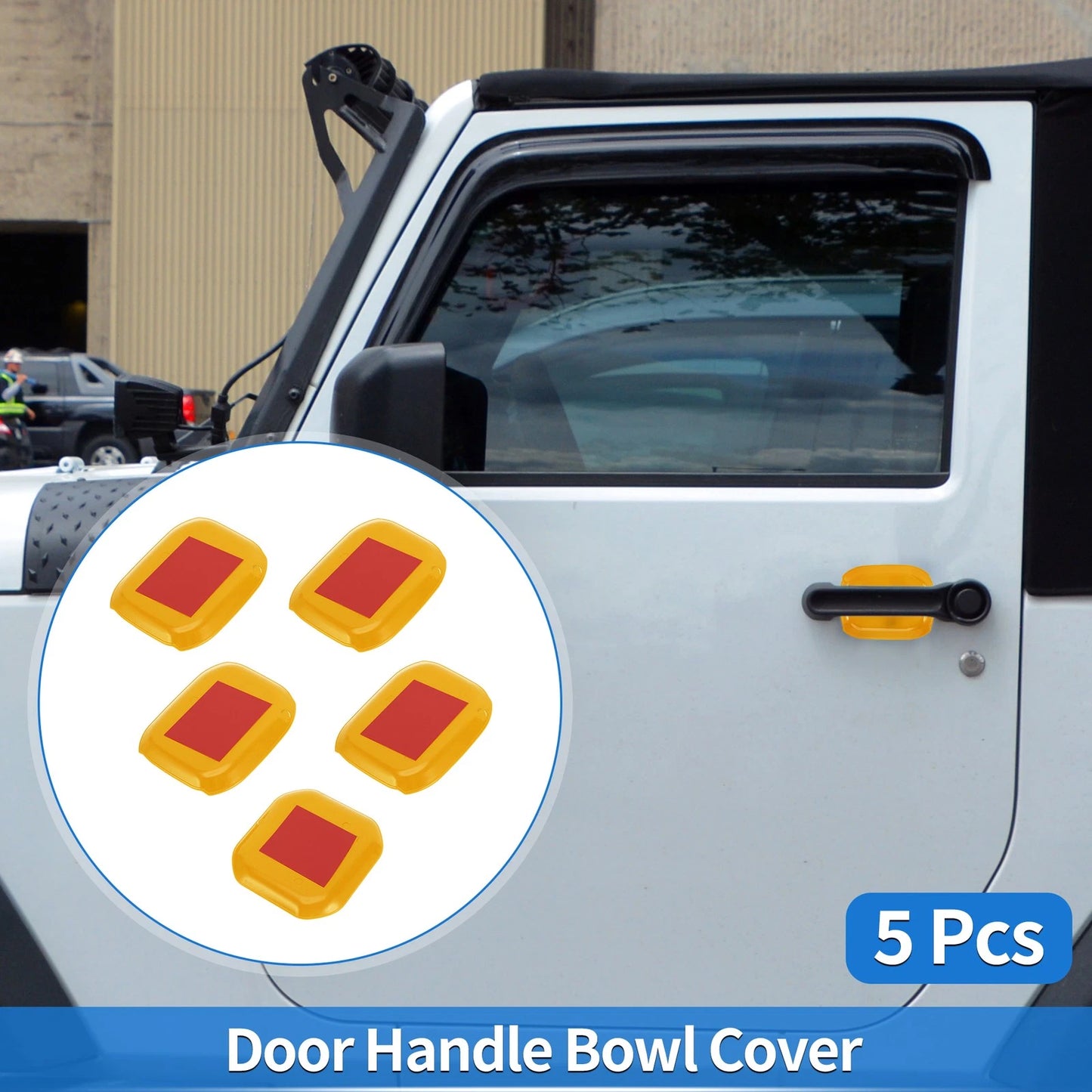 5 Pcs Door Bowl Cover Trim for Jeep Wrangler JL (2018-2022) - ABS Yellow