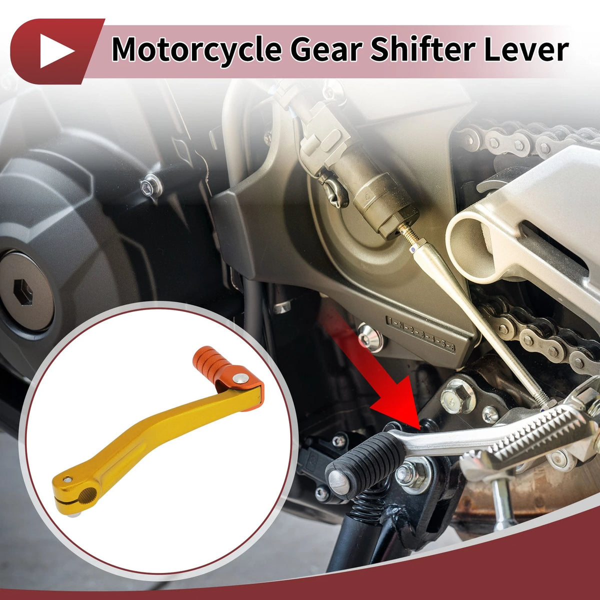 Folding Gear Shifter Lever for Yamaha TTR 50cc Gold Tone Orange
