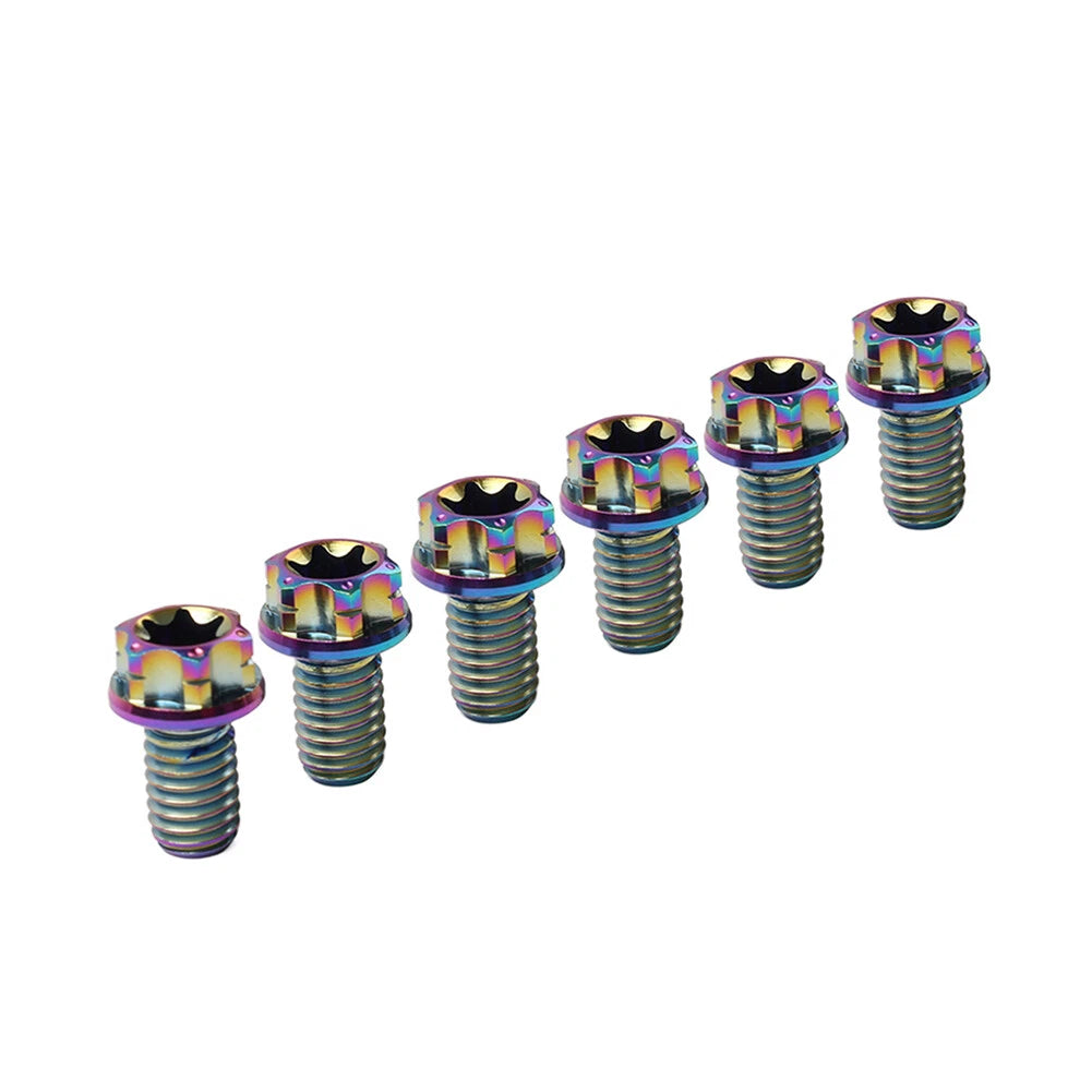 6pcs M6x40mm Titanium Torx Head Flange Bolts for Motorcycle Bicycle